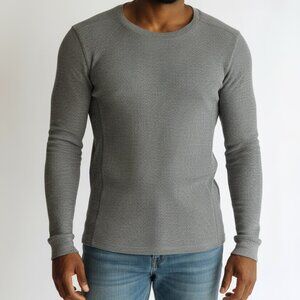 Vince Thermal Waffle Crewneck Long Sleeve Top 🩶 Size M